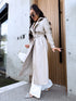 BEIGE, leather imitation trench "POWER" FL08