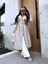 BEIGE, leather imitation trench "POWER" FL08