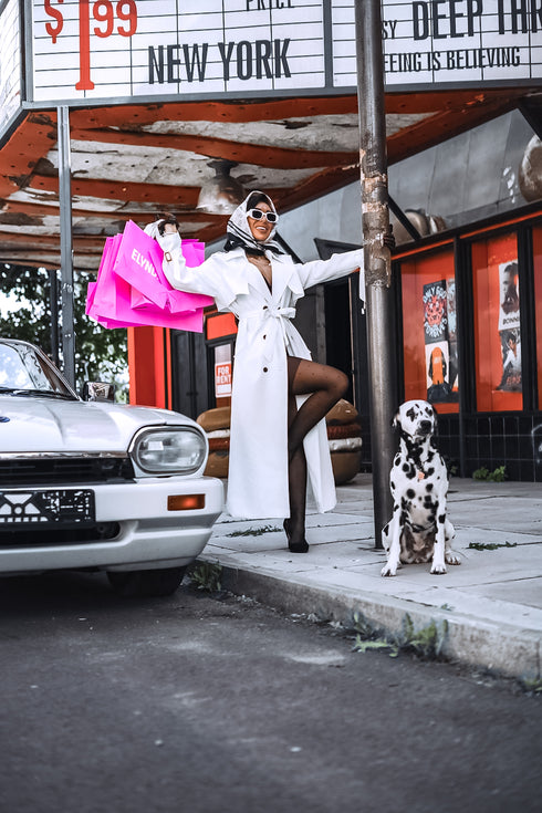 Lightweight Autumn Trench Coat - White