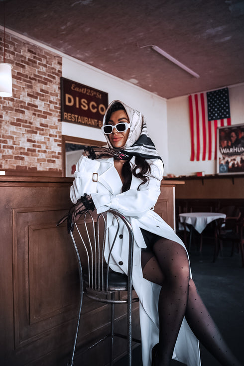 Lightweight Autumn Trench Coat - White