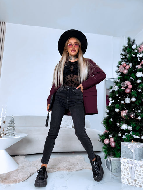 "MERELY HM5363-3" džinsa bikses ar siltinājumu - TUMŠI PELĒKAS PRE-ORDER