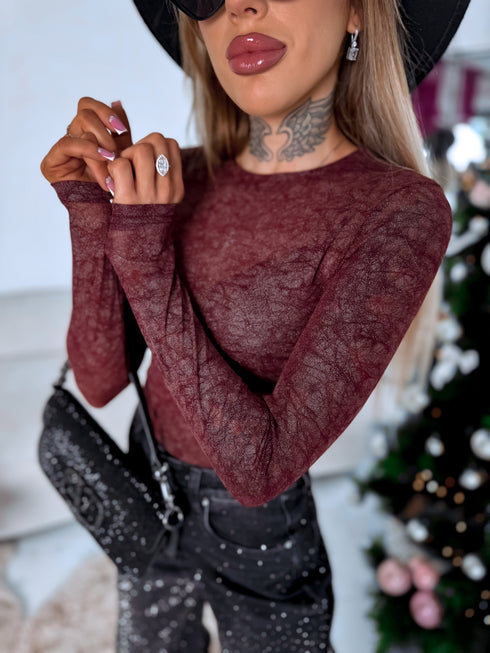 BORDO tīkliņveida tops "DARK BROWNIE"