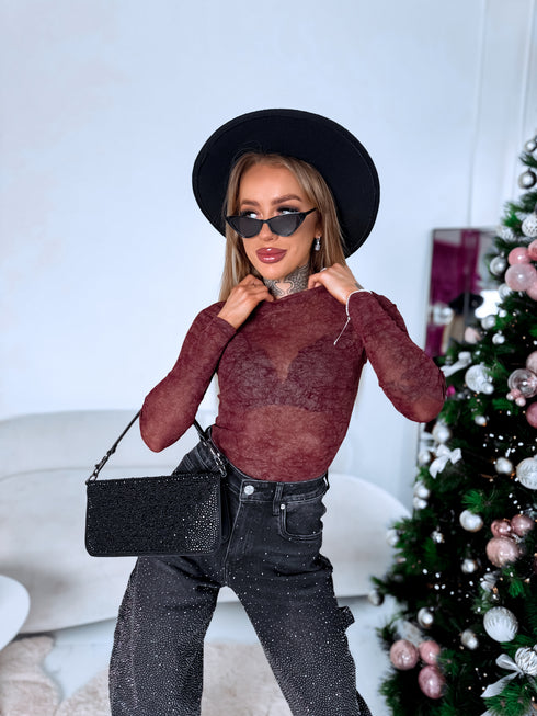 BORDO tīkliņveida tops "DARK BROWNIE"