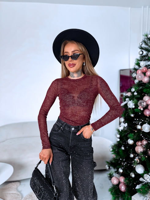 BORDO tīkliņveida tops "DARK BROWNIE"