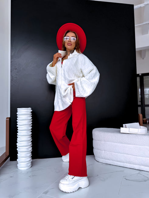 "REGION" pīnes raksta jaka HA4381 - BALTA