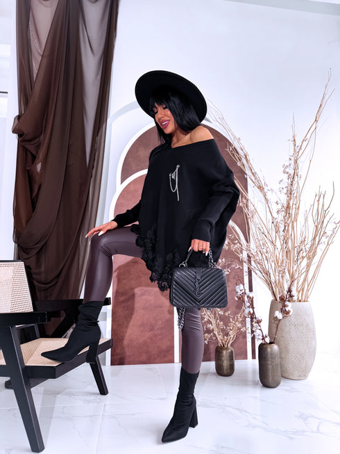 PLUS SIZE sweater "AGAIN 10588" - black