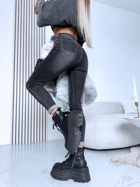 "TIRAMISU" džinsa bikses H932-6 - pelēkas PRE-ORDER