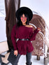 PLUS SIZE sweater "AGAIN 10588" - burgundy