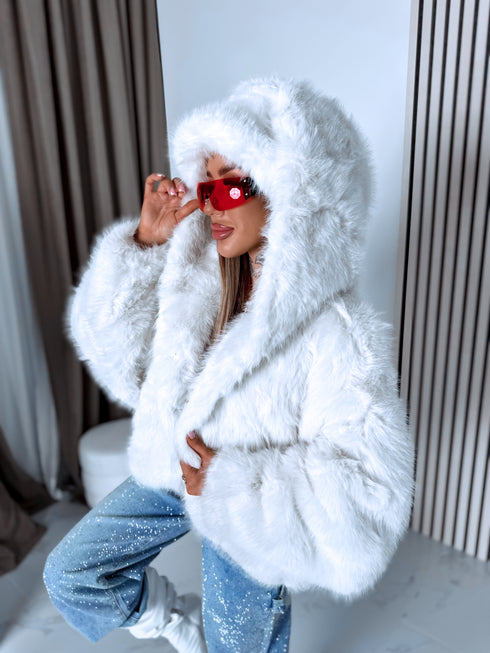 "FURORA PH6710" faux fur jacket - LIGHT BEIGE