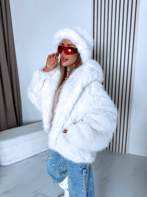 "FURORA PH6710" faux fur jacket - LIGHT BEIGE