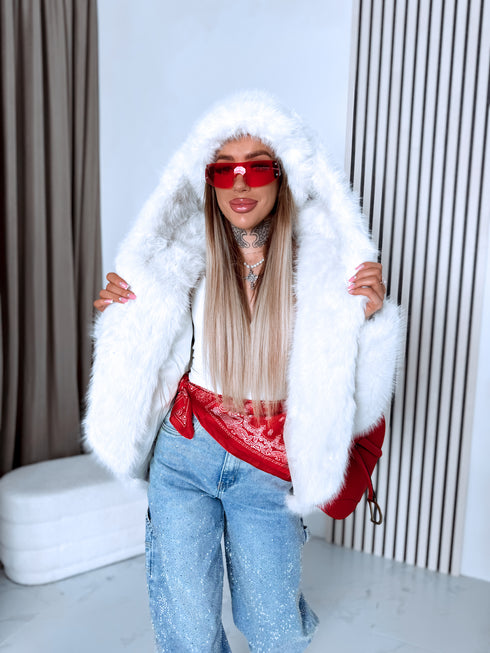 "FURORA PH6710" faux fur jacket - LIGHT BEIGE