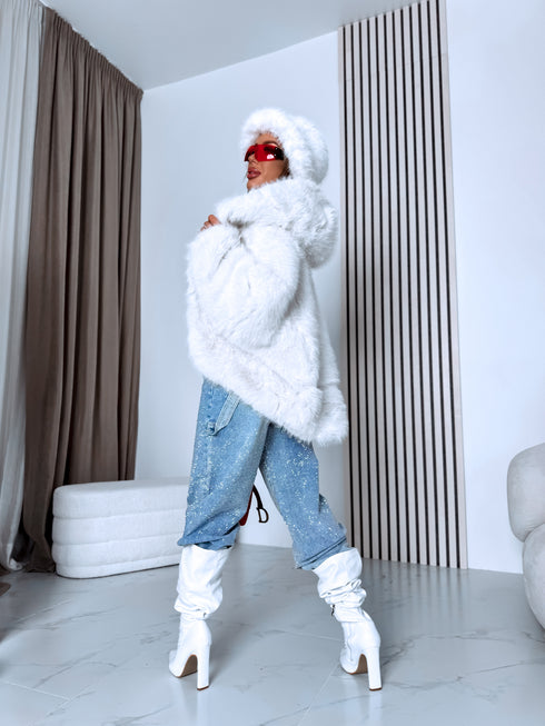 "FURORA PH6710" faux fur jacket - LIGHT BEIGE