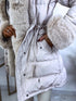 Puffy parka with fluff - light beige pre-order