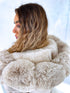 ELYNDI classic parka with fur - light beige PRE-ORDER