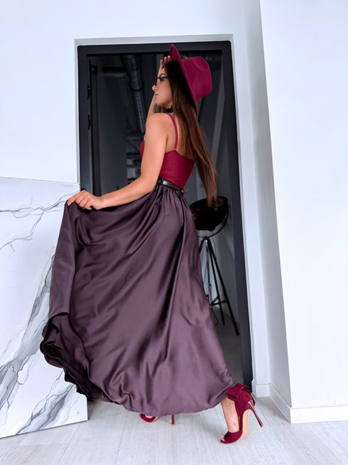 Pleated skirt "Fresh Wave PF578" - EGGPLANT PURPLE