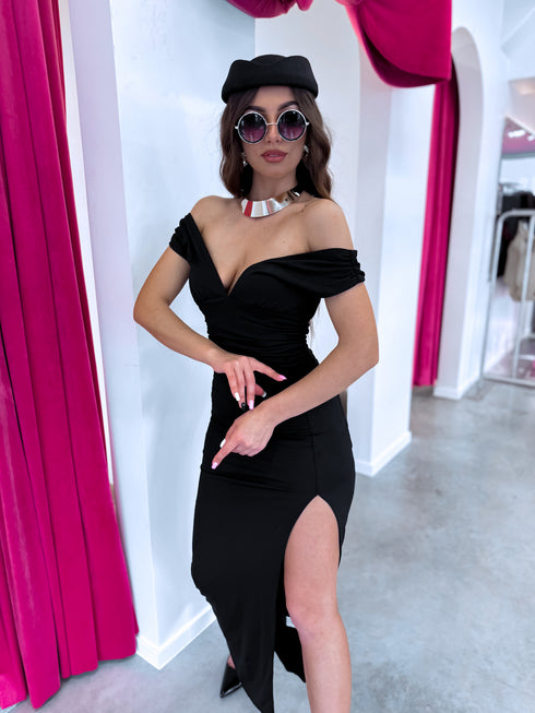 Fitted Dress "TRACE FIT VD1998-C" - BLACK