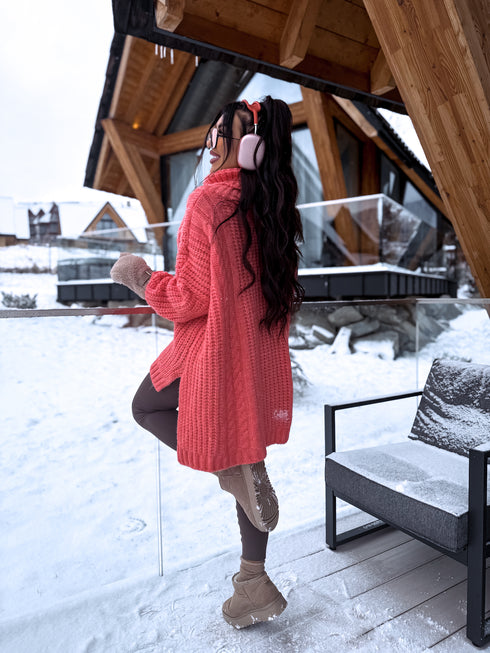 ELYNDI extended wool sweater - CORAL