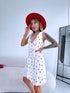Short dress "WILD CHERRY" F-29 - WHITE