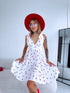 Short dress "WILD CHERRY" F-29 - WHITE