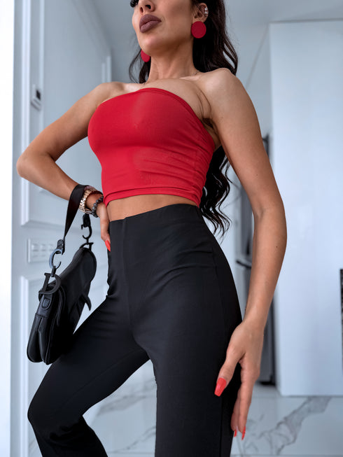 JUODOS, elastinės kelnės platėjančiais galais "SUPER" HS54