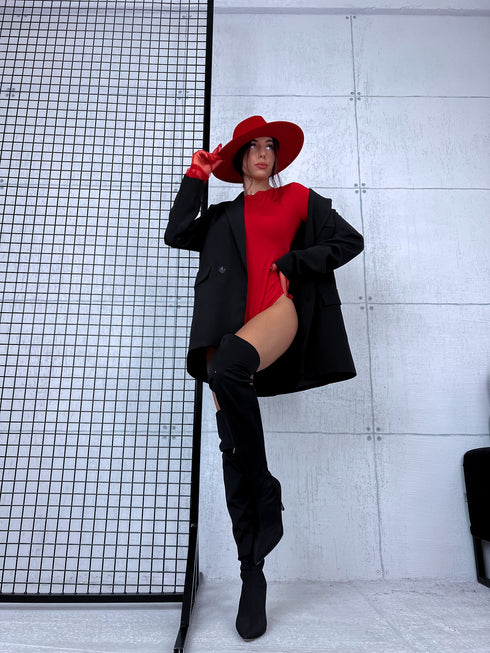 Long Sleeve Bodysuit "BASIC" - RED PRE-ORDER