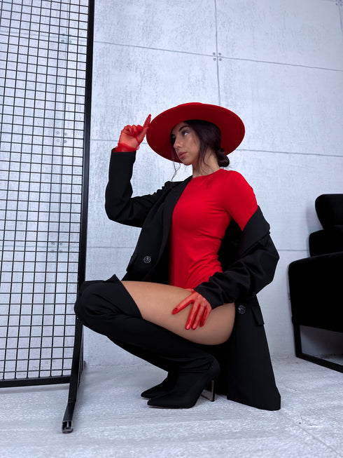 Long Sleeve Bodysuit "BASIC" - RED PRE-ORDER