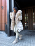 Puffy parka with fluff - light beige pre-order