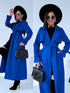 Lightweight autumn trench coat - bright blue