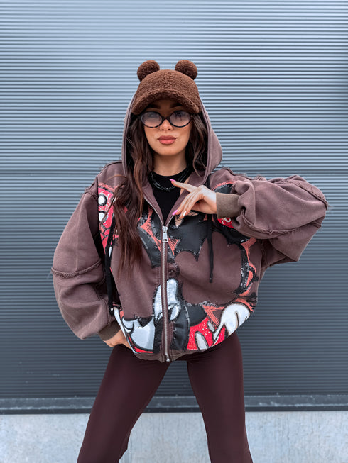 Кофта с анимацией "MICKEY BOW V12051" - CHOCO