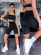 Deceptive shorts with EXTRA high waist - black
