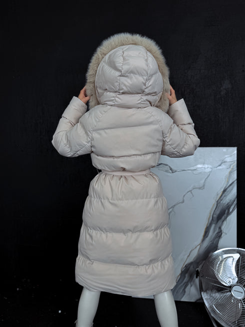 СВЕТЛО-БЕЖЕВАЯ куртка на широкой застежке "CAMRY FC96"