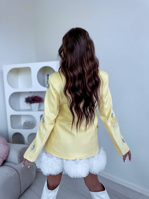 LUX, VIENAS DYDIS švarkas "FESTIVAL V10392" - GELTONA