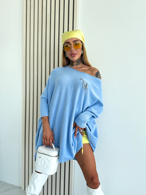 ELYNDI large size sweater "TULIP 37744" - light blue