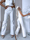 WIDE LEG bikses K603-135 "WHITE LEATHER"