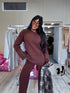Knitted Set "SMOOTH LINES E5388" - CHOCO