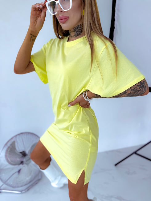 OVERSIZE kokvilnas T-krekls "MALAGA" - DZELTENS