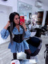 Denim dress + belt "CLUB TR0840" - BLUE