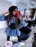 Denim dress + belt "CLUB TR0840" - BLUE