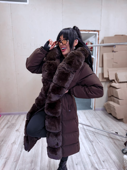 "BARNEY FC7618" long coat - CHOCO PRE-ORDER