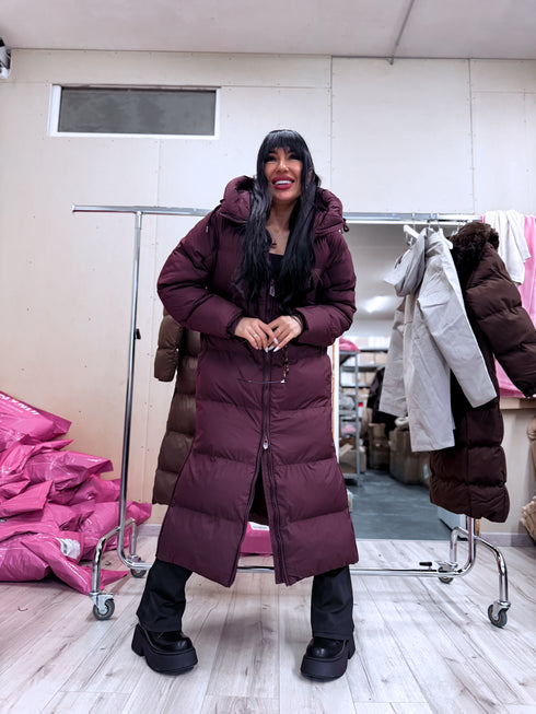 "COYOTE FC7633" long coat - BORDEAUX