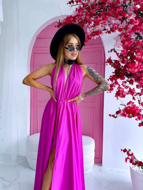 Long dress "SIEVIŠĶĪBA" - LIGHT FUCHSIA
