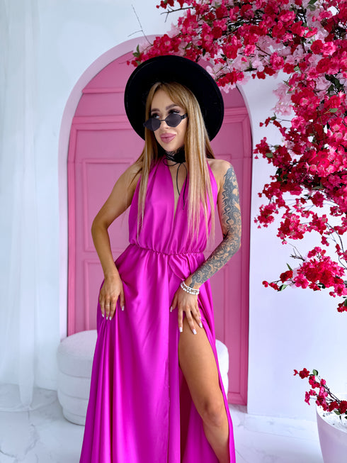 Long dress "SIEVIŠĶĪBA" - LIGHT FUCHSIA