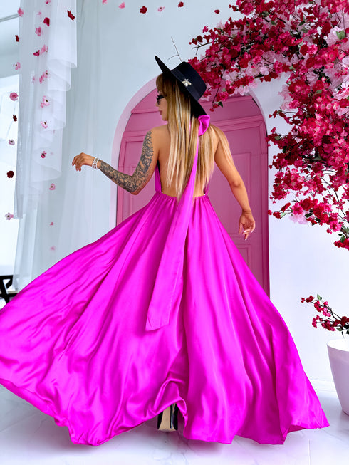 Long dress "SIEVIŠĶĪBA" - LIGHT FUCHSIA