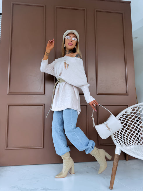 ELYNDI свитер большого размера "TULIP 37744" - светло-бежевый