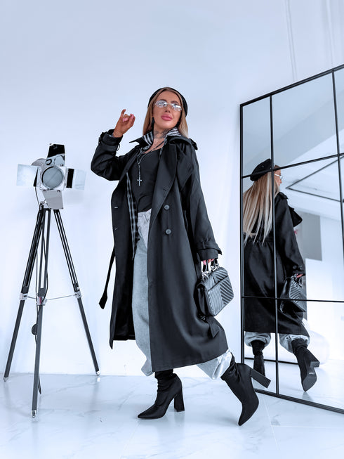 Trench coat "EUPHORIA NA73" - BLACK