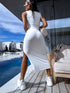 WHITE, fitted dress "PARTY MOMENT"