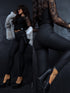 MATTE imitation leather PUSH-UP pants C9253-1 - black PRE-ORDER