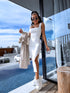 WHITE, fitted dress "PARTY MOMENT"