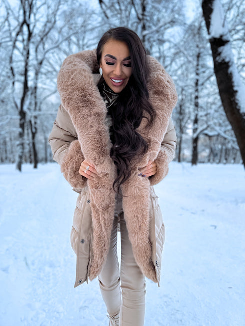 PUFĪGĀ parka ar pūku - kapučīno PRE-ORDER