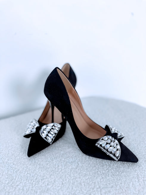 Batai "CRYSTAL BOW" - juodi